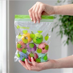 Универсальные пакеты Paterra Авокадо яблоко с двойным замком, 15,5 x 15 см., 18,5 x 21 см., 30 + 30 шт.