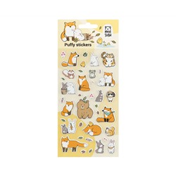 Наклейки объемные MESHU "Forest animals", 10*23см, пакет европодвес