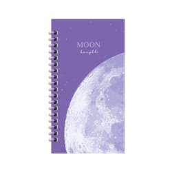 Записная книжка 95*175 мм 96л. на гребне MESHU "Moon light", матовая ламинация, твердая обложка, выборочный УФ-лак