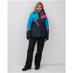 Горнолыжный костюм женский зимний синего цвета 02392S