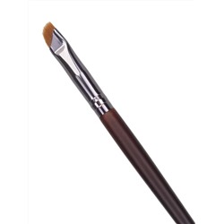 Kristaller Кисть для бровей и макияжа глаз «Сабля», скошенная округлый срез, дерево, нейлон, коричневый, 16 см