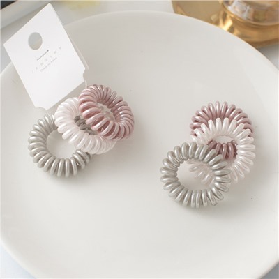 Набор резинок-пружинок для волос 3 шт. Перламутровые