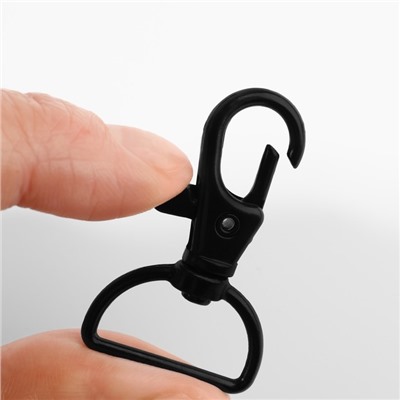 Карабин металлический, матовый, 40×25 мм / 20×3 мм, 5 шт., чёрный