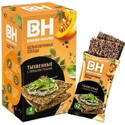 Хлебцы цельнозерновые скандинавские тыквенные с пряными травами Baker House 180 гр. 1/8