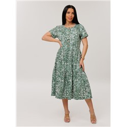 Женское платье Пл-116(К) / Зеленый (цветы)