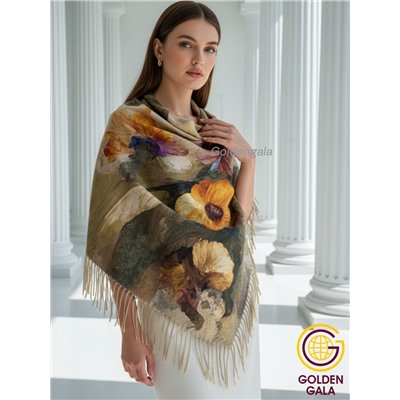 Платок теплый кашемировый с 3D принтом Арт 2591П/07