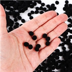 Набор текстильных деталей для декора. Помпоны для творчества «Чёрные», 55 г