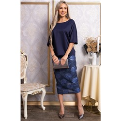 Блуза Стильный замысел (синяя) Б14842-10М