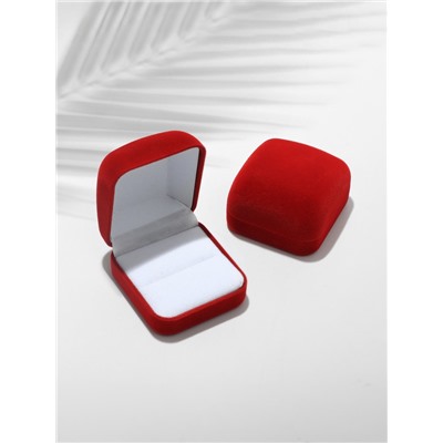 Футляр под кольцо, серьги «Классический», бархатный, 5×5.5 см, красный
