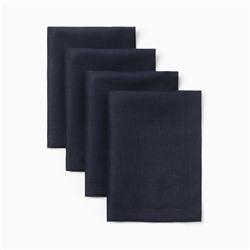 Набор салфеток Этель Linen collection 30х40 см - 4 шт,темно-синий, 100% лён 170 г/м2