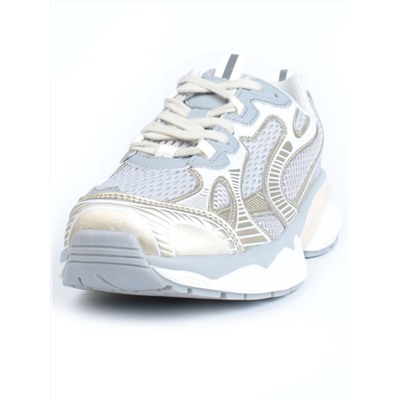 05-P247-3 GRAY/GOLD Кроссовки женские (искусственные материалы, сетка)
