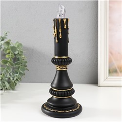 Световая фигурка полистоун «Свеча светодиодная», LED, 2×LR=44, чёрный с золотом, 10×10×24.5 см