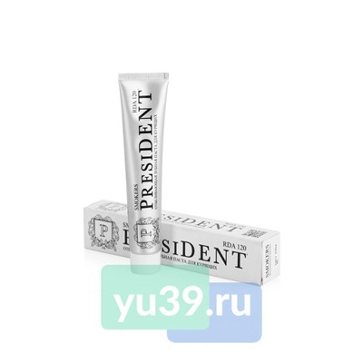 Зубная паста PresiDENT Smokers отбеливающая для курящих, 75 мл.