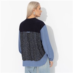 Свитшот комбинированный, Стиль по-взрослому (голубой)