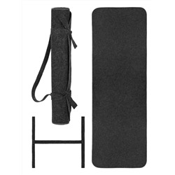 Коврик для бани и сауны с обработанным краем и ручкой, 180х60см, войлок серый