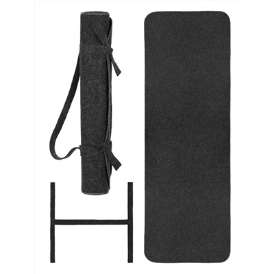 Коврик для бани и сауны с обработанным краем и ручкой, 180х60см, войлок серый