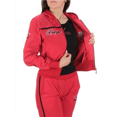 9601 RED/BLACK Костюм спортивный тройка женский (100% полиэстер )