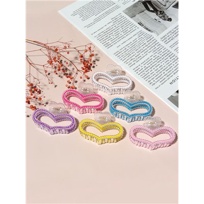 Крабик для волос «Хелен колор», сердце, 9 см, МИКС