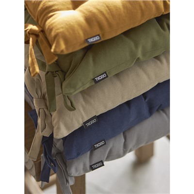 Подушка на стул из хлопка темно-синего цвета из коллекции Essential, 35х35 см