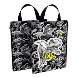 Папка A4 на молнии текстиль вертикальная ErichKrause® с ручкой Dinosaur Park 52624/4/Россия Подробнее