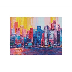 Алмазная мозаика ТРИ СОВЫ "Город", 50*70см, холст, картонная коробка с пластиковой ручкой