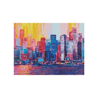 Алмазная мозаика ТРИ СОВЫ "Город", 50*70см, холст, картонная коробка с пластиковой ручкой