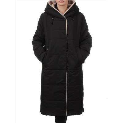 M-9115 BLACK Пальто зимнее женское (верблюжья шерсть)