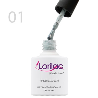 Каучуковая база для гель-лака с поталью Lorilac № 1 10 ml