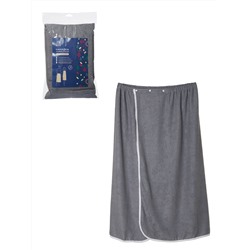 Полотенце для бани "Парео-килт" универсальное, на кнопках, микрофибра, 150х85см, серое