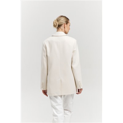 Пальто женское демисезонное 27100 (молочный/рубчик)