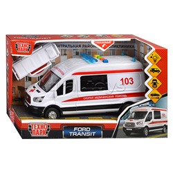 Машина пластик свет-звук Ford transit скорая 22,5 см, двери, 4 кнопки