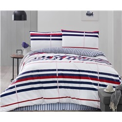 1 сп. Комплект Постельного Белья Creaforce Striped Kırmızı - Altınbaşak