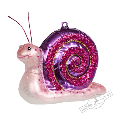 Улитка "Розовый сад" (стекло) 10х3,5х5,5 см