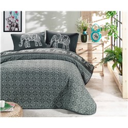 1 сп. Стеганое Покрывало Двустороннее 160x220 см. с Наволочкой 50x70 см. Elepante Antrasit-Füme
