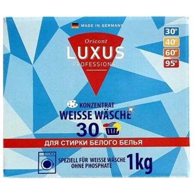Концентрированный стиральный порошок для белого белья (на 30 стирок), Luxus 1 кг