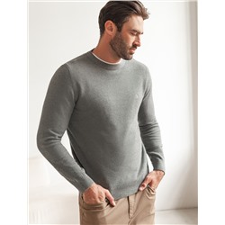 Джемпер фактурной вязки из хлопка с нейлоном