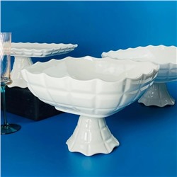 163-052 Квадратная фруктовница 25,5х16см на ножке КОРНЕЛИЯ в под.уп.(х8)Фарфор