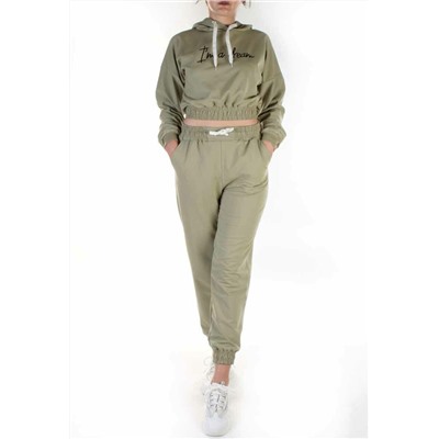 Y276 OLIVE Спортивный костюм женский (100% хлопок)