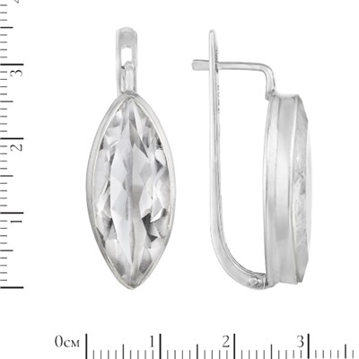 Серьги 'Маркиза' с хрусталём, родий ИВСК38110Х25ХРR1