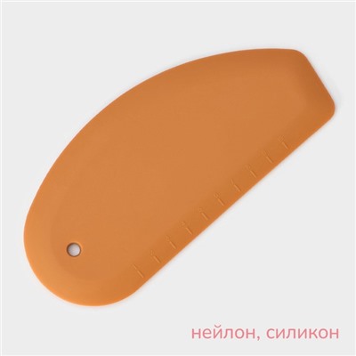 Шпатель кондитерский с размерной линейкой KONFINETTA, 17.5×8×0.7 см, бежевый