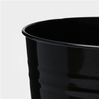 Вазон без ручек, 7 л, h=29 см, нержавеющая сталь, чёрный