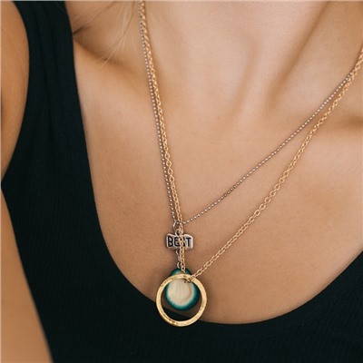 Кулоны парные на цепочке «Авокадо», надпись best friends, зелёные, коричневые в чернёном серебре, 45 см