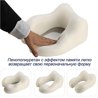 Подушка туристическая с эффектом памяти для шеи светло_серый