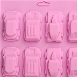 Форма для мармелада Доляна «Автомобили», силикон, 22×10×1.8 см, 20 ячеек (3.2×1.8 см) МИКС