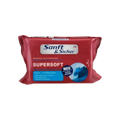 Sanft&Sicher Влажная Туалетная бумага Supersoft Fresh, 50 шт