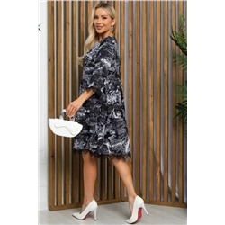 Платье Сибирские кружева (черно-белое) П13400-18М