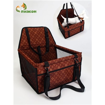 Автокресло для животных 40*30*25 см, коричневое
