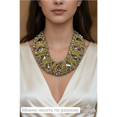 Колье-воротник с хрусталем и кристаллами П6/02