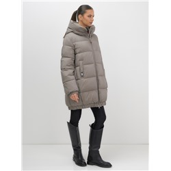 Куртка женская зимняя на резинке большого размера коричневого цвета 7619K