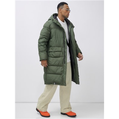 Парка MTFORCE мужская зимняя модная удлиненная спортивная цвета хаки 2416_1Kh